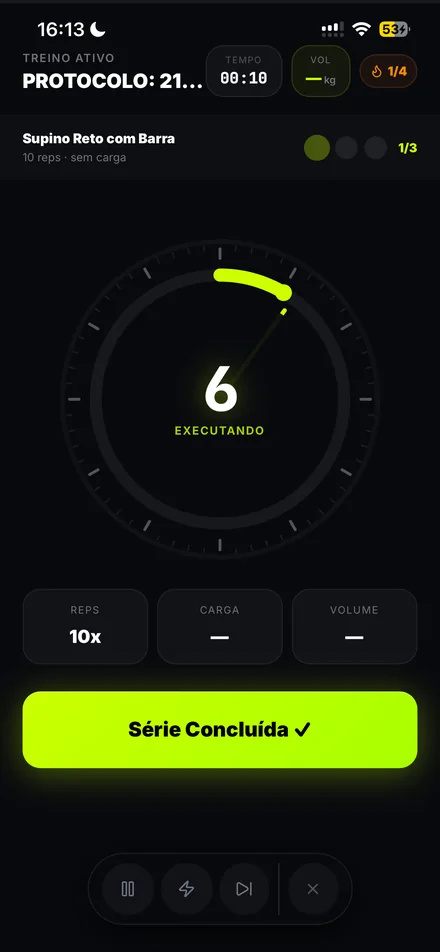 Vortexx durante a série, com o cronômetro rodando